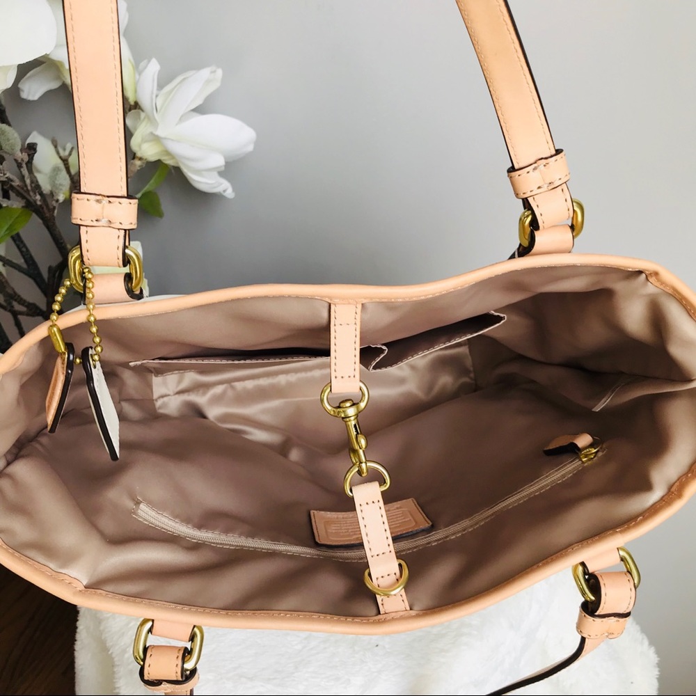 Coach Color Block Leather Tote B - image 4